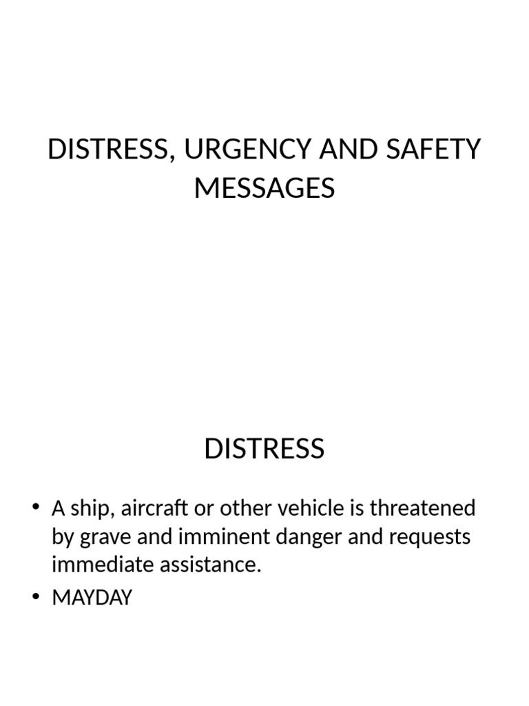 Distress and Urgency Message Protocols | PDF | Telecommunications ...