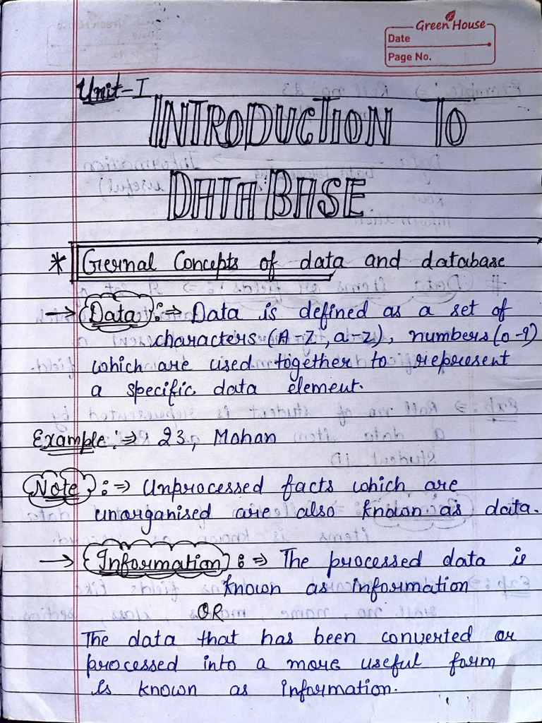 Class 1 DBMS | PDF