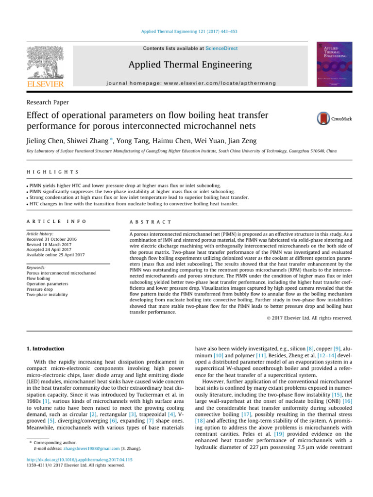Effect of Operational Parameters On Flow Boiling Heat Transfer | PDF ...