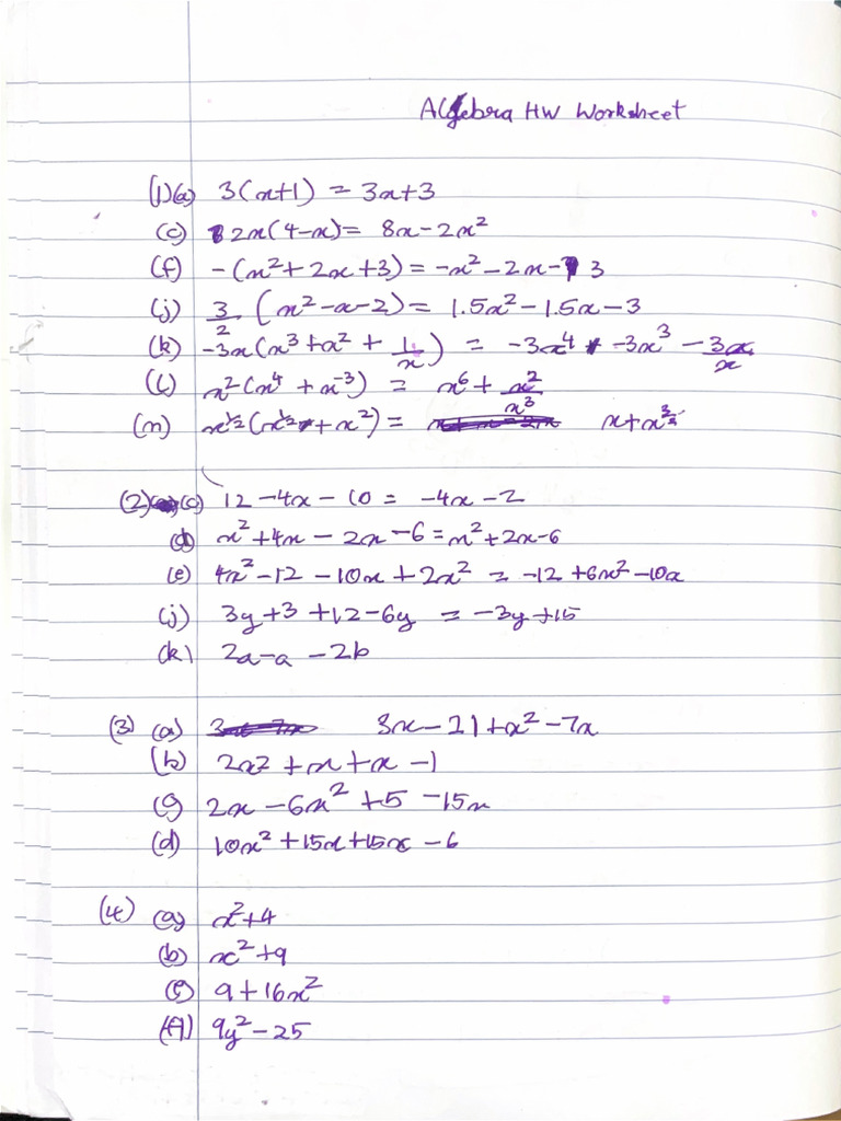 Algebra Skill Builder Worksheet | PDF