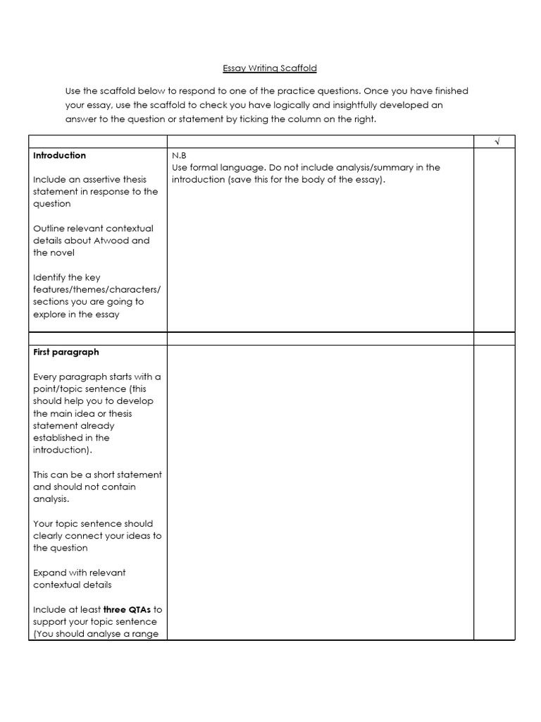 Essay Writing Scaffold Guide | PDF | Essays | Logic