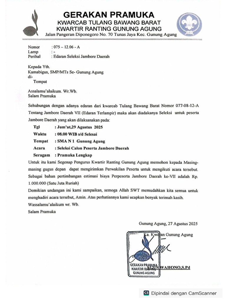 Edaran Jamda SMP | PDF