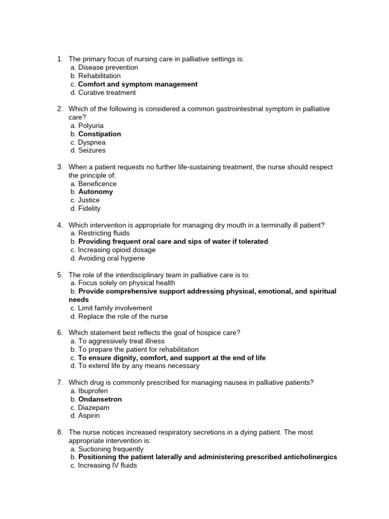 Palliative Care: Key Nursing Considerations | PDF
