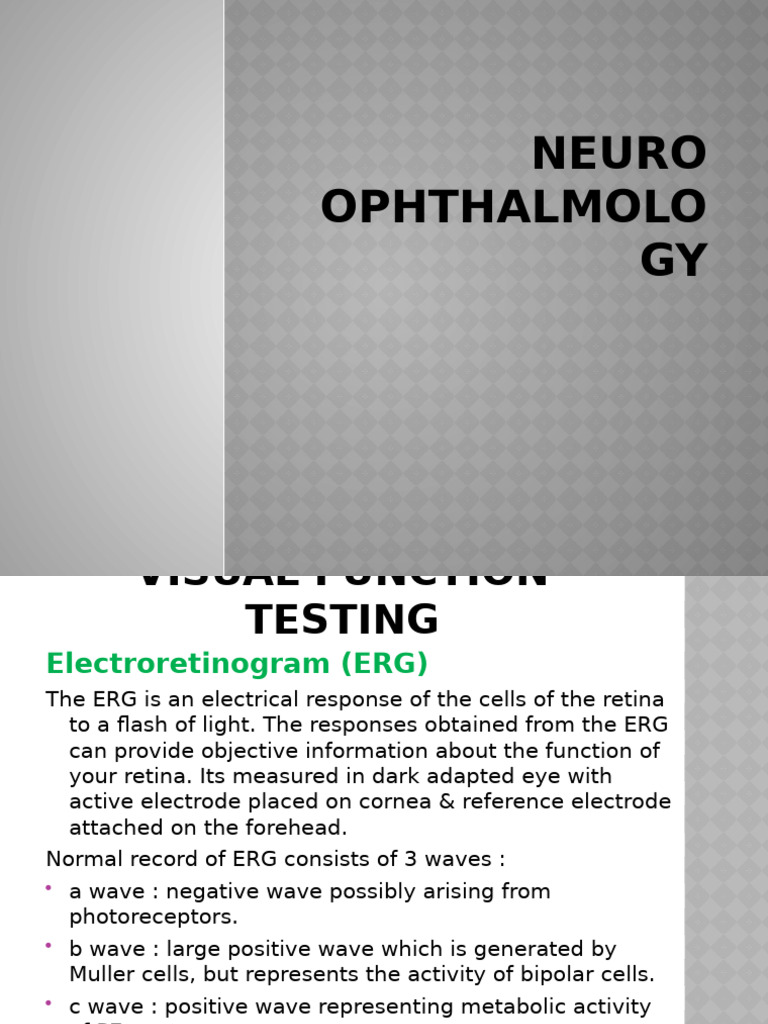 Neuro-Ophthalmology Visual Function Tests | PDF | Diabetes | Prediabetes