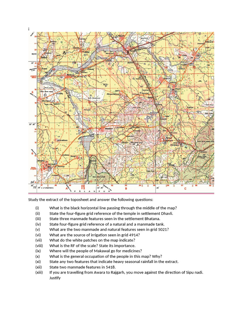 Toposheet Analysis and Features | PDF