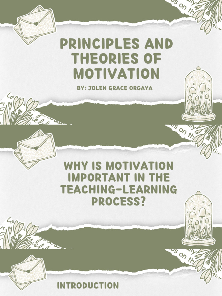 Principles of Motivation in Education | PDF | Motivational | Motivation