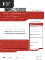 Business Continuity Management for the Public Services 