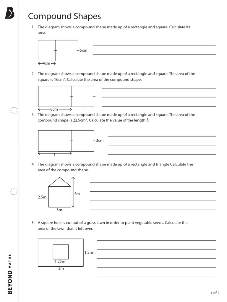Area Calculations for Compound Shapes | PDF | Area | Triangle