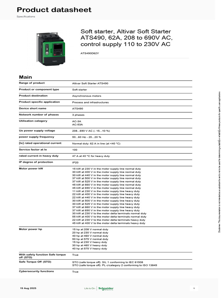 ATS490 Soft Starter User Manual | PDF | Relay | Programmable Logic ...
