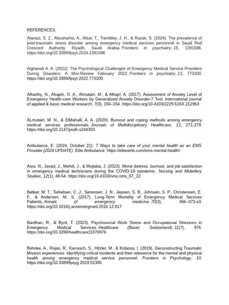 REFERENCESintro - EmoDis EmergencyMedicalServices | PDF | Emergency ...