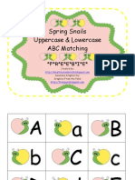 Spring Snails Uppercase Lowercase Matching Freebie