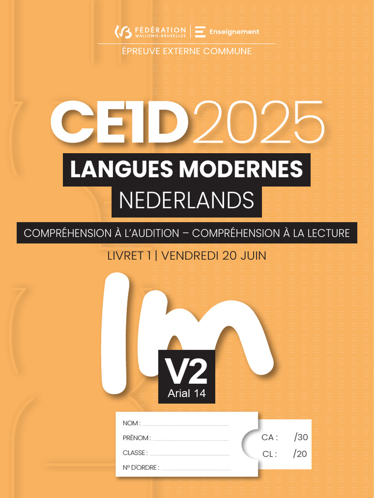 Épreuve CE1D Langues Modernes 2025 | PDF