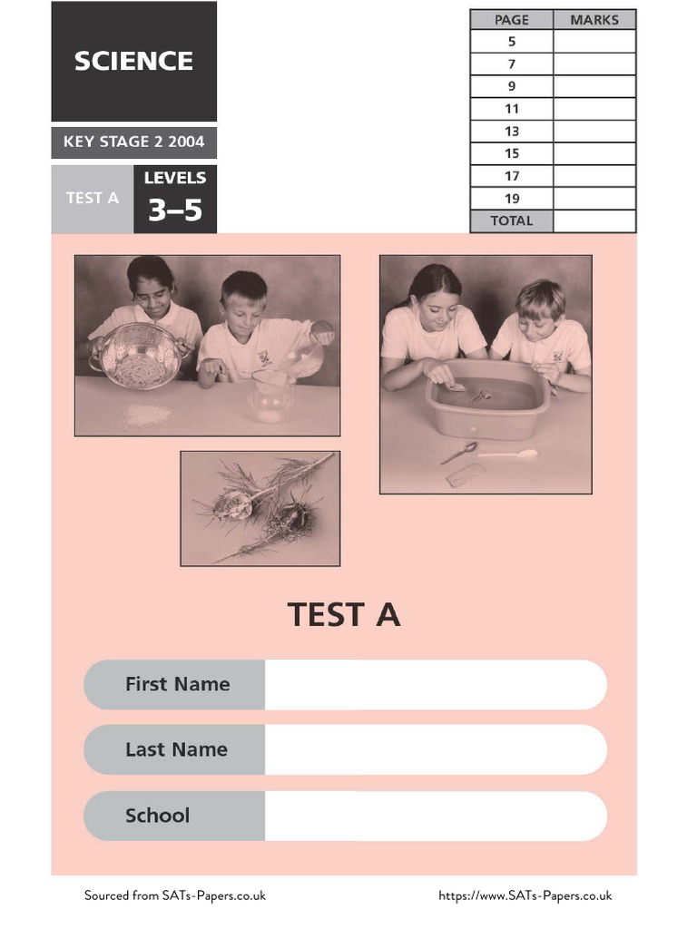 Ks2 Science 2004 Test A | PDF