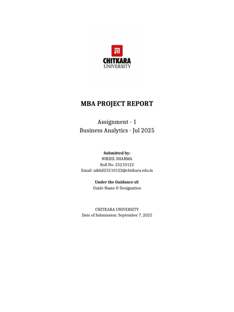 MBA Project Template | PDF