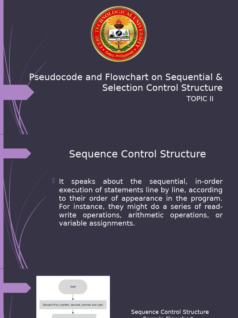 Pseudocode & Flowchart for Control Structures | PDF | Sequence ...