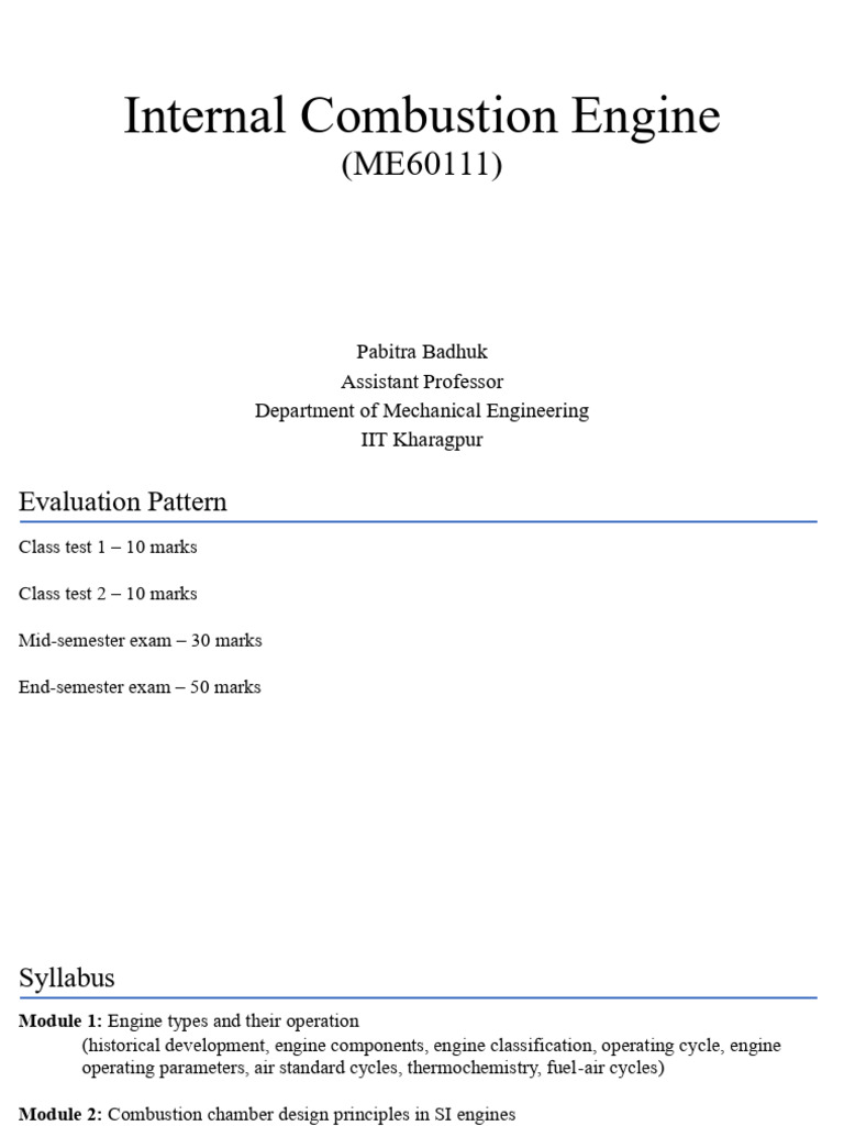 Internal Combustion Engine Overview | PDF | Internal Combustion Engine ...