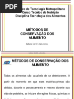 Métodos de Conservação