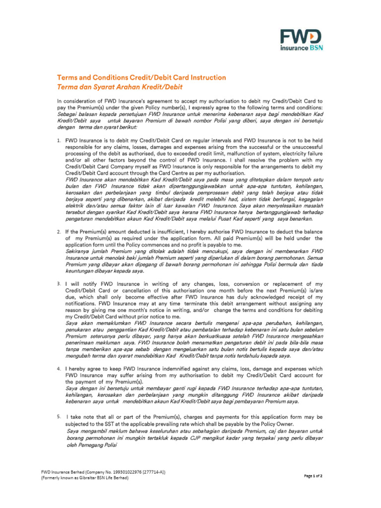 Terms and Conditions For Credit Debit Card Amend | PDF