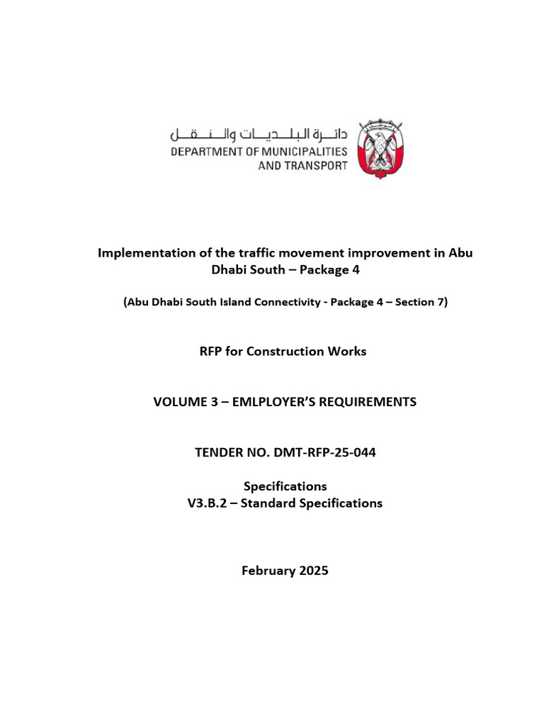 Abu Dhabi Traffic Improvement Specs | PDF | Specification (Technical ...