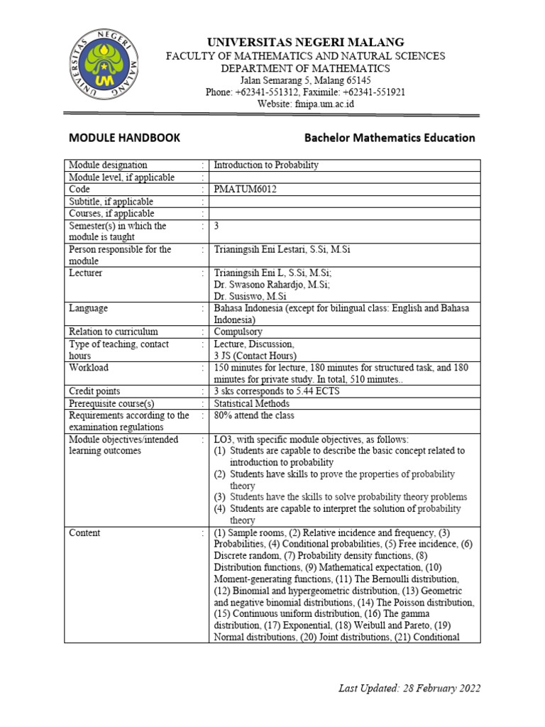 Introduction to Probability Module | PDF | Probability Distribution ...