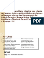 Prevalencia de Parasitismo Intestinal y Su Relación Con