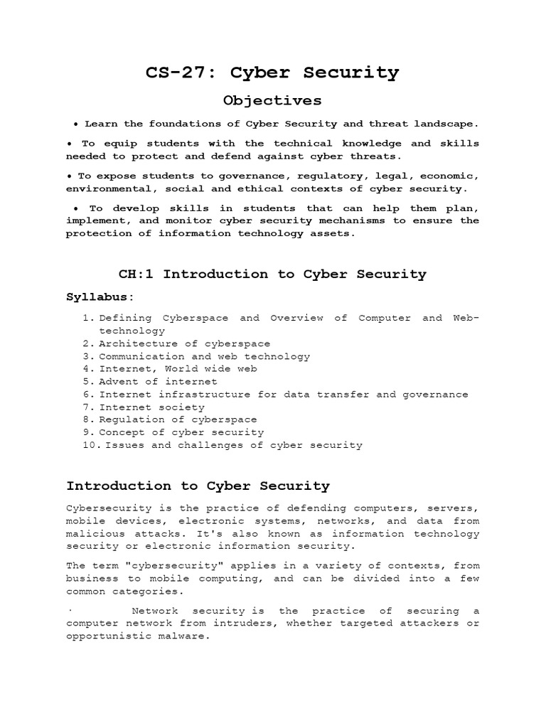 CH 1 | PDF | Security | Computer Security