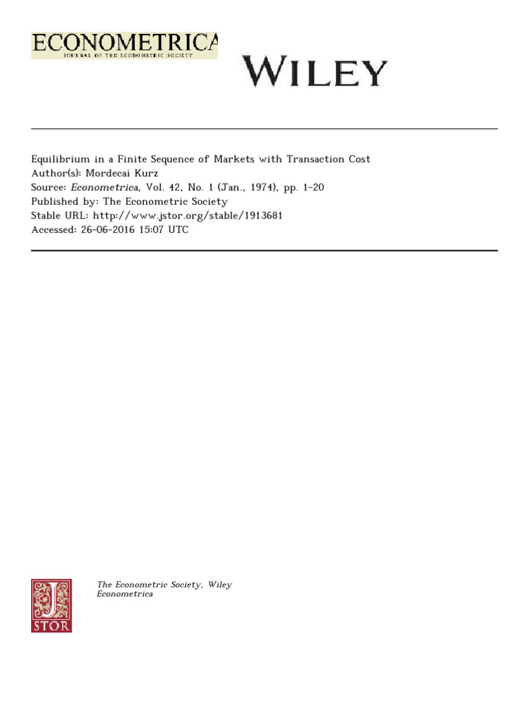 The Econometric Society, Wiley Econometrica: This Content Downloaded ...