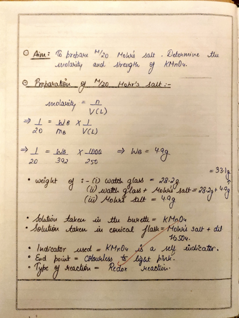 Chemistry Practical File Class 12 | PDF