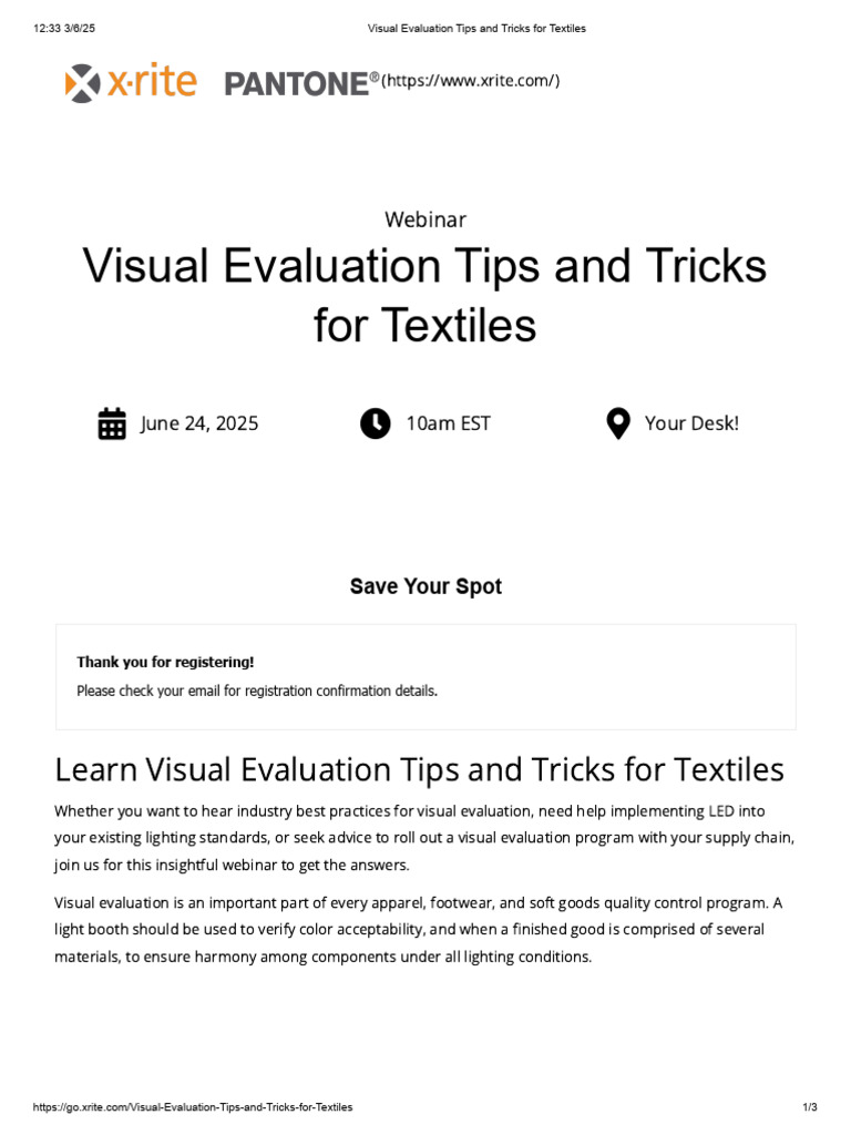 Visual Evaluation for Textiles Webinar | PDF | Supply Chain | Brand