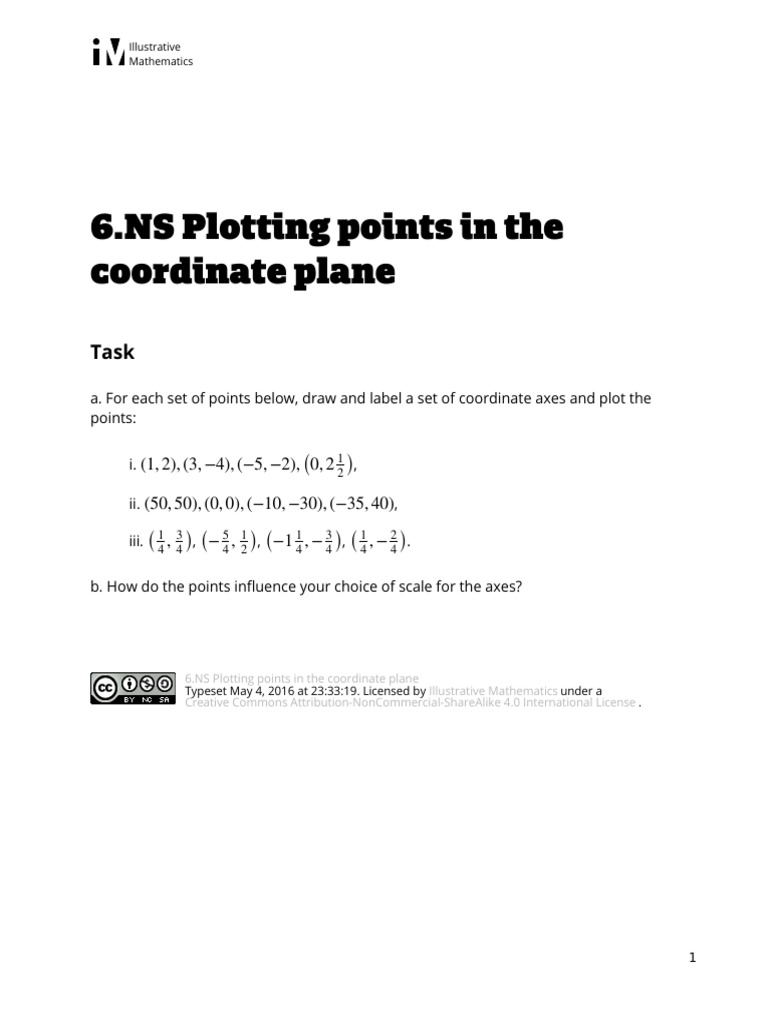 6.NS.C.6.c Plotting Points in The Coordinate Plane | PDF