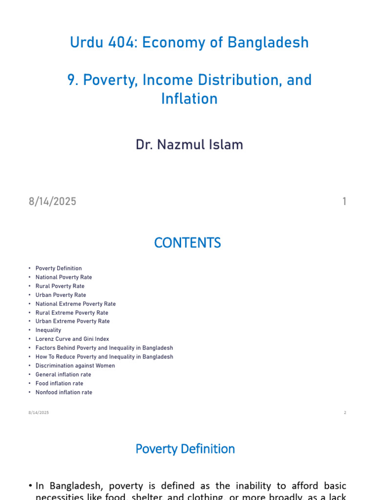 Poverty, Income Distribution, and Inflation Final Version | PDF | Cost ...