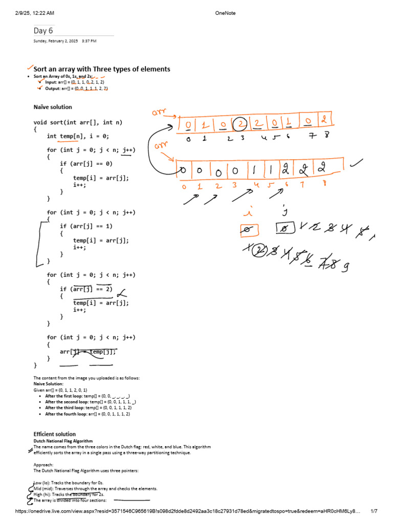 Sort Array of 0s, 1s, and 2s Efficiently | PDF | Computer Programming ...