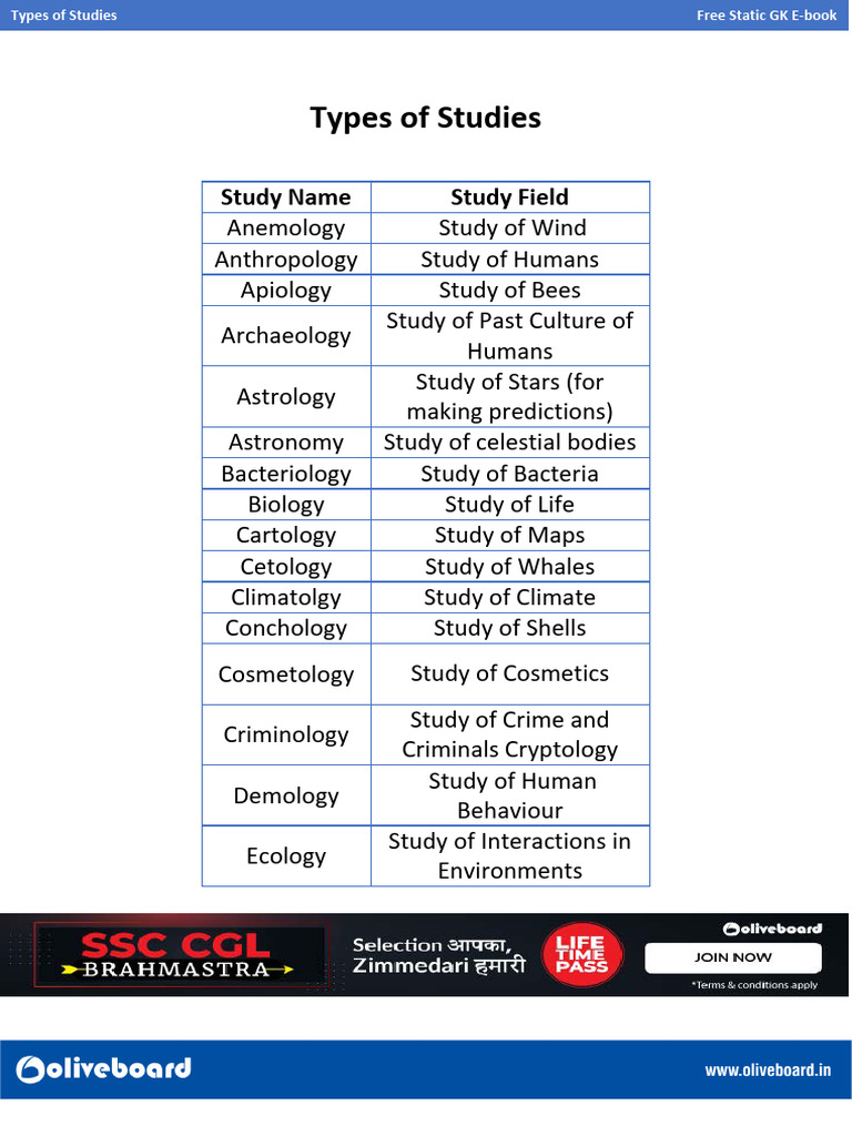 Types of Studies Overview | PDF | Biology