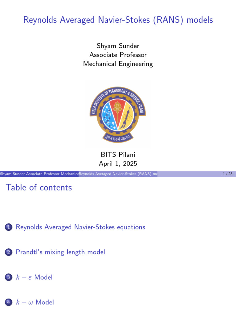 Overview of RANS Models in CFD | PDF | Navier–Stokes Equations | Turbulence