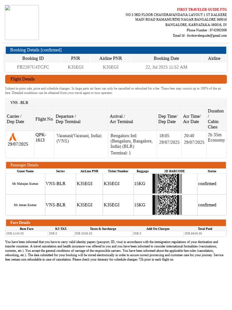 Flightticket FB2207U4TCFC | PDF | Fee | Fare