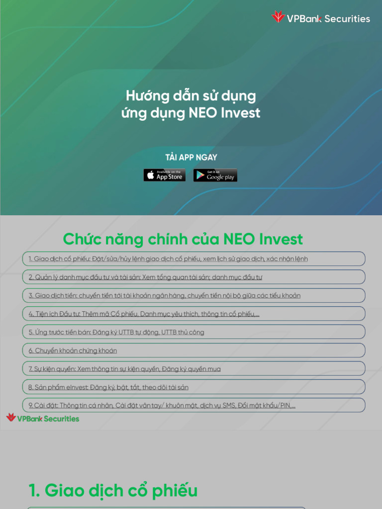 HDSD App Neo Invest - Stock 2110 | PDF