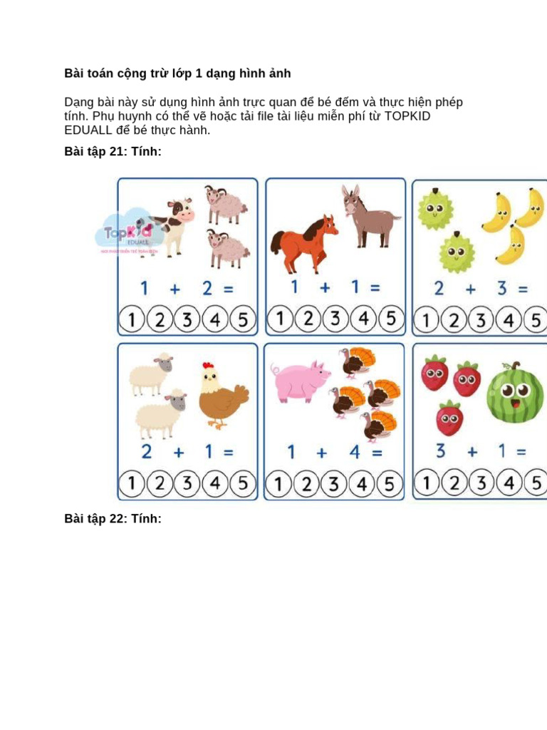 Bài Toán C NG TR L P 1 D NG Hình NH | PDF