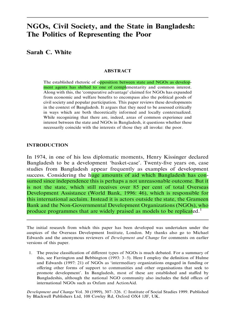 NGOs, Civil Society and The State in Bangladesh - The Politics of ...