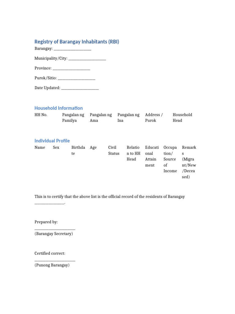 RBI Template | PDF