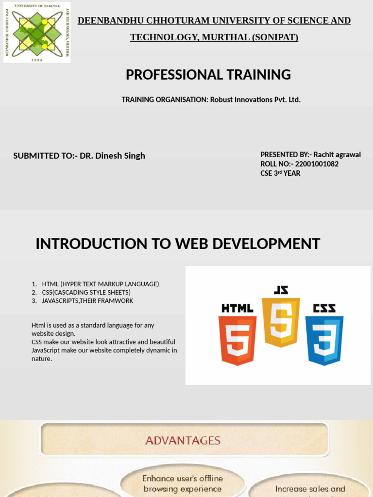 Web Development Training Overview | PDF | Bootstrap (Front End ...