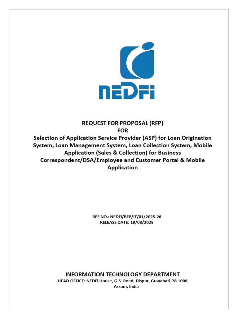 RFP for Loan Management System Services | PDF | Request For Proposal ...