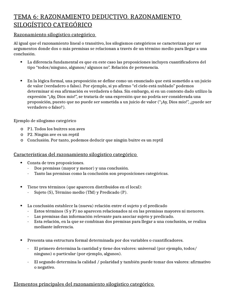 Razonamiento Silogístico Categórico Explicado | PDF | Razonamiento ...