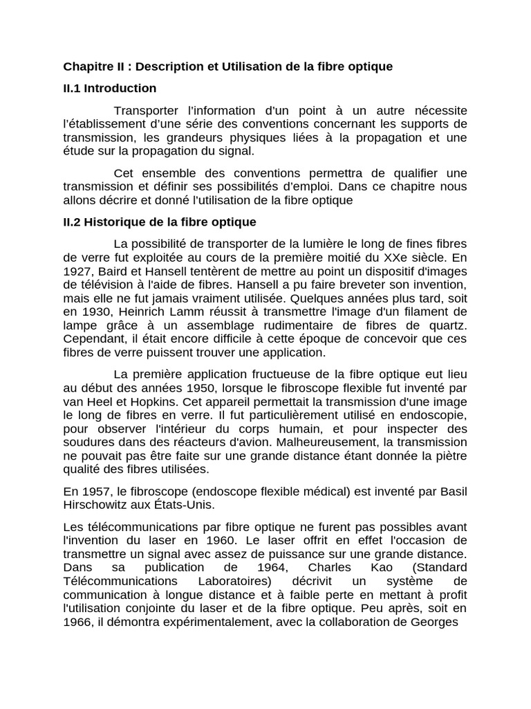 Utilisation et Types de Fibres Optiques | PDF | Fibre optique | Laser