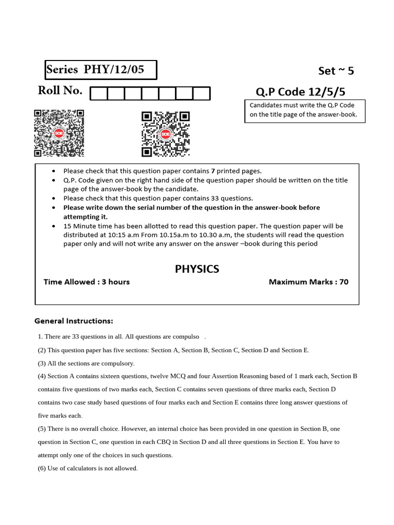 Class 12 Physics Half Yearly Exam 2024-25 | PDF | Inductor | Inductance