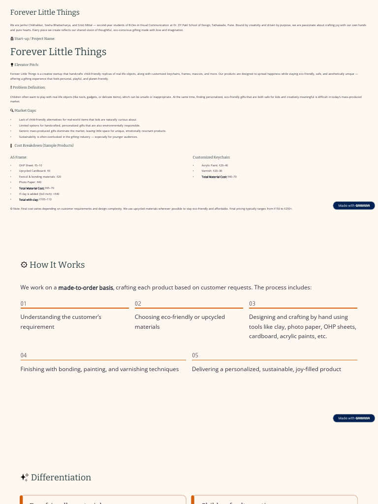 Forever Little Things PDF Pricing Brand
