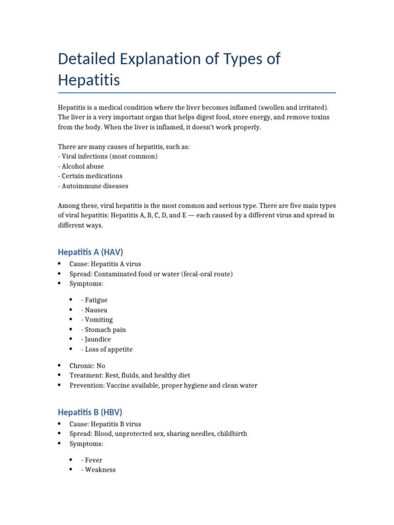 Types of Hepatitis: Causes and Treatments | PDF | Hepatitis | Hepatitis B
