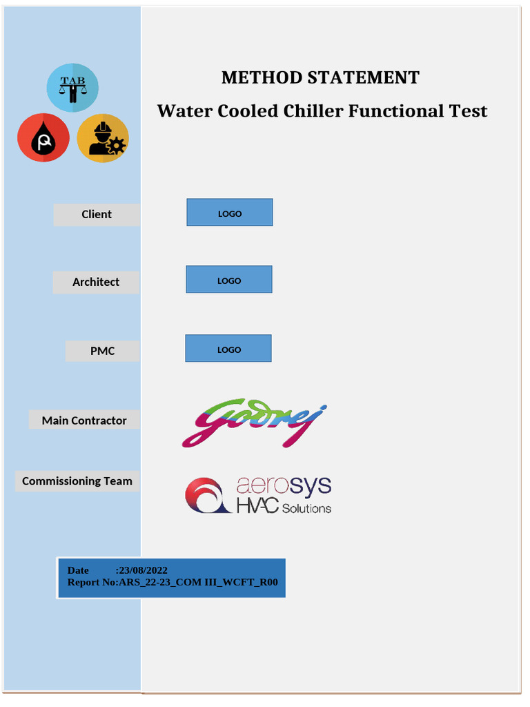 Water Cooled Chiller Functional Test Guide | PDF | Calibration ...