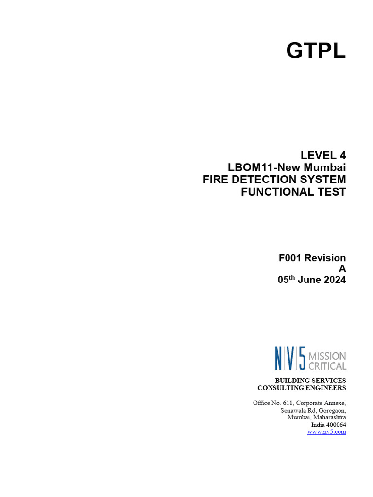 GTPL Fire Detection System Test Report | PDF | Firefighting | Systems ...