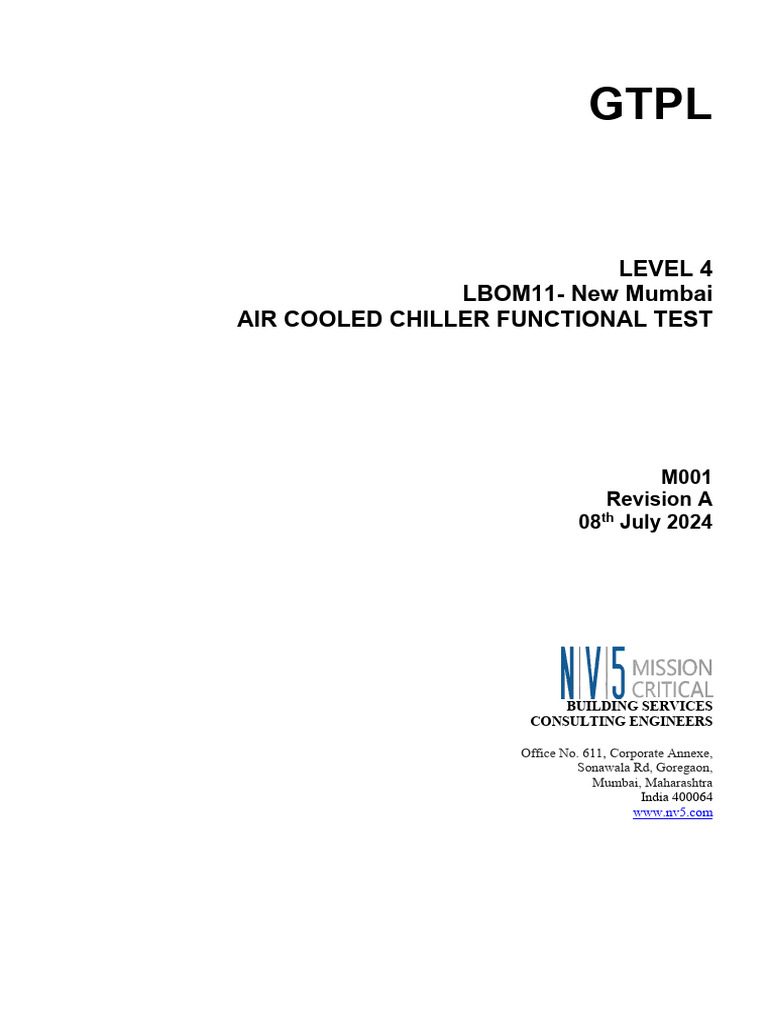 Air Cooled Chiller Functional Test Report | PDF | Engineering ...