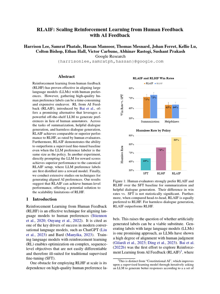RLAIF: AI Feedback in Reinforcement Learning | PDF | Cognitive Science ...